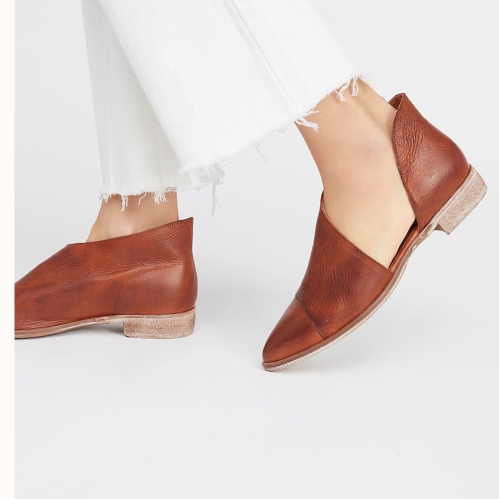 NWOT Free People Royale Flat - Cognac - Sz 8.5
